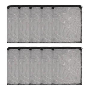 Bolsas de medios de filtro de acuario, bolsa de malla fina con cremallera 10 x 8 pulgadas (negro, 10 piezas) - Imagen 1 de 7
