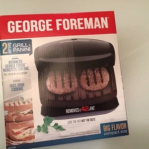 George Foreman 2 Serving Grill GR136B Brand New - Picture 1 of 6