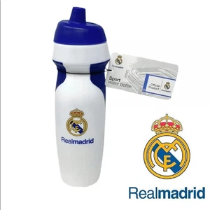 Borraccia Real Madrid bianca calcio plastica squadra sportiva futbol RMCF gioco blu - Foto 1 di 7