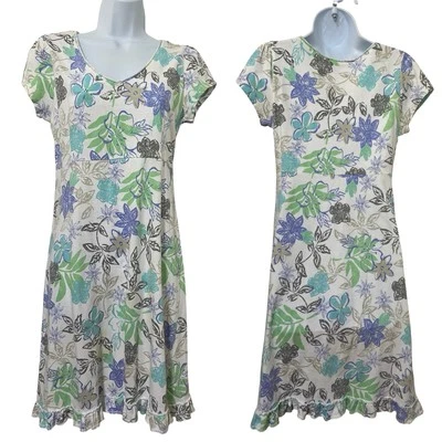 Vestido de algodón floral blanco Fresh Produce para mujer talla XS dobladillo con volantes modesto EE. UU. Foto 1 de 4