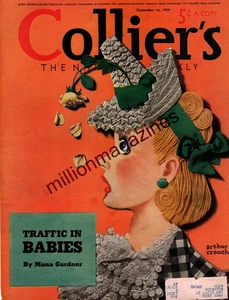 1939 Colliers Original cover only - September 16 - My Autumn Fall Hat - Picture 1 of 1