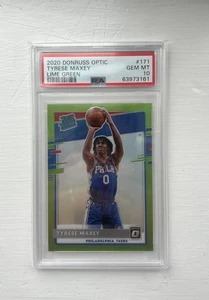 2020-21 Donruss Optic Tyrese Maxey Lime Green RC /149 PSA 10 #171 76ers - Bild 1 von 2