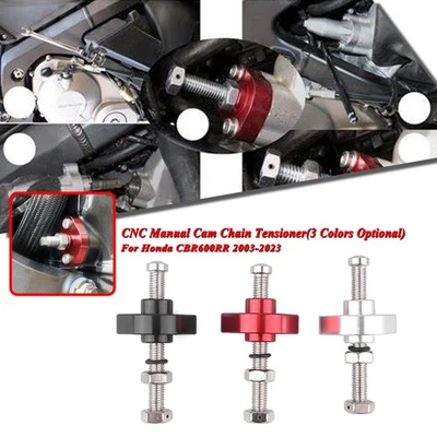 Tensor de cadena de leva manual negro para Honda CBR1000RR 04-23 2020 CBR600RR VFR800 Foto 1 de 4
