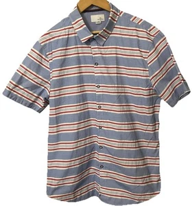 Craft + Flow Men's XL Red White & Blue Striped Button Down Short Sleeve Shirt - Picture 1 of 9