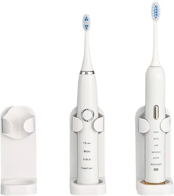 Electronic Toothbrush Holder Wall Mounted for Bathroom,Adhesive White  - Image 1 of 4
