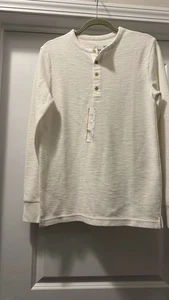 Goodfellow & Co Camicia Henley Uomo Piuma Bianca Manica Lunga Texturizzata, Taglia S - Foto 1 di 6