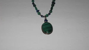 Sterling Silver Green Turquoise Necklace . 12".  With Pendant. Gorgeous - Picture 1 of 6