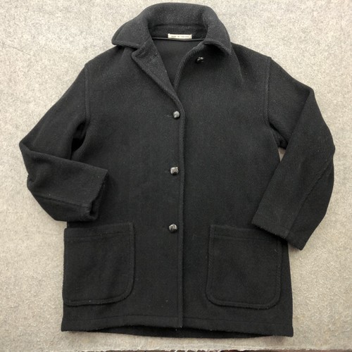 Cappotto Burberry London uomo medio nero lana made in England bottoni davanti classico