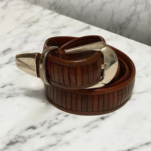 Beautiful Mezlan 3109 Spain Brown Leather Belt, Size 36 - Picture 1 of 8
