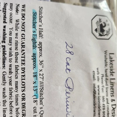 Lakeside Linens Periwinkle Cross Stitch Fabric 28 count 18 in x 13 in - Image 1 of 4