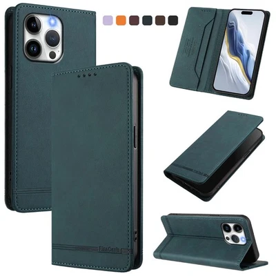 Magnetic Wallet Case For Various Phone Leather Card Flip Stand Cover Bag Fashion - Image 1 of 4