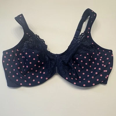 Glamorise 1245 全塑像 Wonderwire 前封闭文胸 尺寸 44D 中世纪蓝色 — 第 1/4 张图片