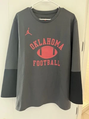 Oklahoma Fútbol Air Jordan Dri-Fit 2 Tonos Gris/Negro Manga Larga Talla L Foto 1 de 3