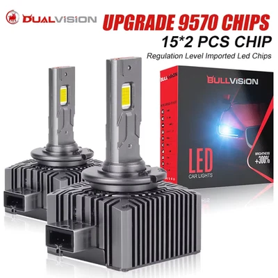 Dualvision D1S D3S LED Headlights HID D2S D4S D5S D8 Turbo LED 30000LM 35W Two-S - Image 1 of 4