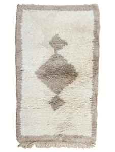 Turkish Tulu Shag Rug – Handwoven Wool – 3' x 5'1" ft – Long Pile Minimalist - Picture 1 of 11
