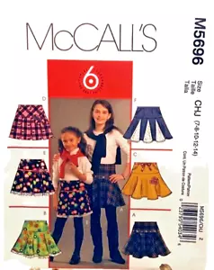 #M5696 McCalls girls pleated skirt sewing pattern size 7-14 - Picture 1 of 4