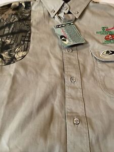 Mossy Oak Sportswear Men's XL Hunting Shirt Button Down Embroidered Camo Khaki