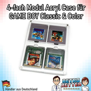 Étui module acrylique GameBoy Classic Color 4 compartiments boîtier de jeu DMG GBC housses de protection - Photo 1/13