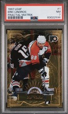 1997 /50 PoP 1 Eric Lindros Leaf Gold Fractal Matrix PSA 7