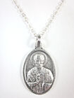 Ladies St Nicholas Medal Italy Pendant Necklace 20" Chain Gift Box & Prayer Card