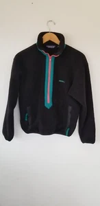 Suéter Patagonia Talla 8 Media Cremallera Negro Polar Pullover De Colección Caminata Exterior - Imagen 1 de 5