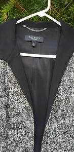 TALBOTS  Blazer Open Style Cotton Blend Black & White SIZE 6  - Picture 1 of 10