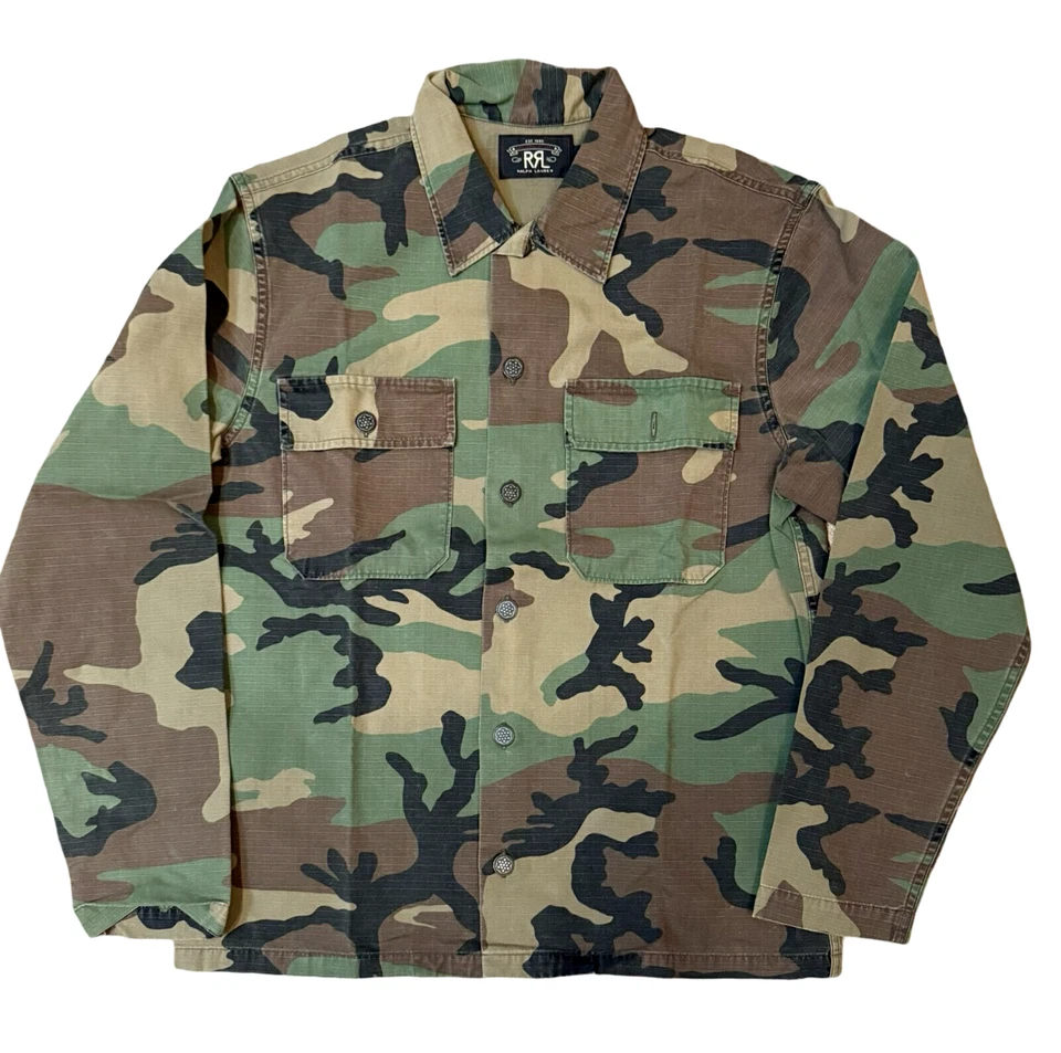 RRL Ralph Lauren Military Inspired Ripstop Camo Overshirt Workshirt-MEN-M - Image 1 of 1