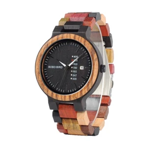 Men's Wooden Watch Quartz Wristwatch Men Luxury Stylish Wrist Watch Gift New - Picture 1 of 6