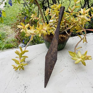 Antique Metal War Spear Head Spike Primitive Tribal Weapon Hand Forged Artifact - Picture 1 of 6