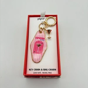 Piper K Oro Rayas Rosa Espresso Martini Cartera Bolso Dije Llavero Viral TikTok - Imagen 1 de 4