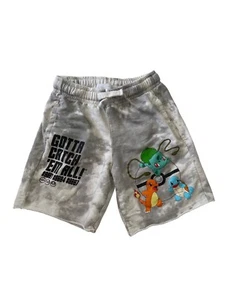 Zara Pokémon Gotta Catch Em All Cut Off Shorts White Unisex Kids Size 6 GUC - Picture 1 of 8