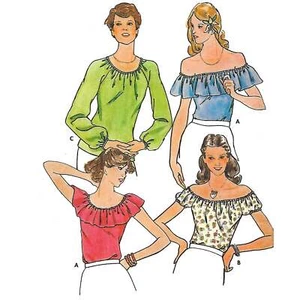 Prendas para el torso vintage con volantes o lisos con escote propio - Imagen 1 de 5