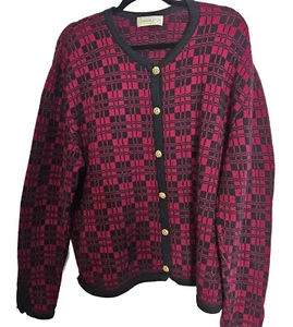Vintage Womans Cashmere Custom Handknited Sweater Scotland Classic Checks - Picture 1 of 9