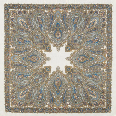 Original Authentic Pavlovo Posad Shawl Russian 100% Wool Olga Labzina 1008-1 - Image 1 of 4