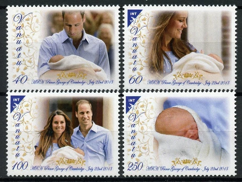 Vanuatu Royalty Stamps 2013 MNH Prince George Royal Baby William & Kate 4v Set Cover