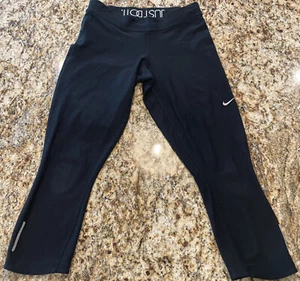 NIKE Women's STAY WARM Relay Running Capri/Tights-Black 640144-010 Size S - Picture 1 of 6