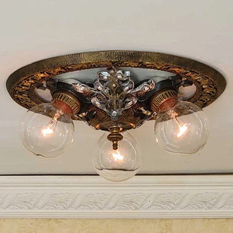 886b Vintage antique 30s Ceiling Light  lamp fixture art nouveau chandelier Cover