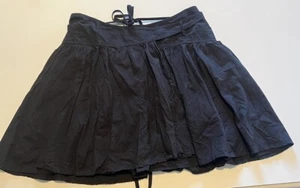 ANTHROPOLOGIE MAEVE WOMENS SKIRT SIZE 4 WRAP BLACK SHORT COTTON BLEND - Picture 1 of 9