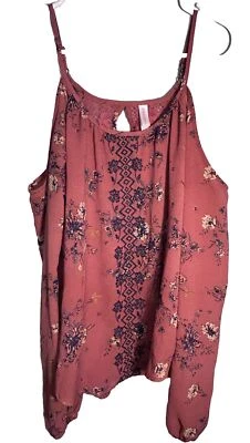 Xhilaration Blusa Floral Bordada Hombro Frío con Correas Ajustables Talla XS Foto 1 de 4