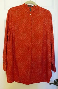 Lauren Ralph Lauren Women's Top/ Tunic in Red & Cream Size 1X NWT MSRP $108 - Imagen 1 de 5