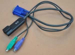 HP RJ45 to VGA PS/2 KVM IP CAT5 Interface Adapter Cable 286597-001 396632-001 - Bild 1 von 1