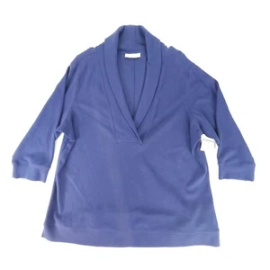 Coldwater Creek Shawl Collar Sweater Women's 2X (20w-22w) Blue Stretch NWT - Picture 1 of 13