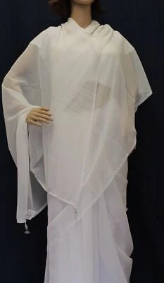 Blusa Sari de Gasa 548 5764 Blanca Sólida Georgette Sari Choli Shieno Saris Foto 1 de 4