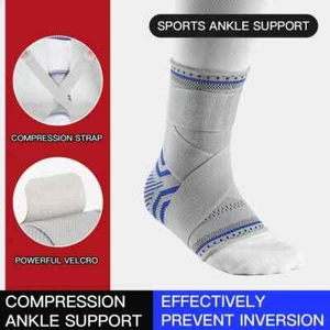 Ankle Brace Adjustable Support Protection Elastic Compression Brace Guard Wrap - Picture 1 of 8