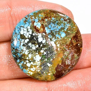 36.20Cts. Natural Tibetan, Tibet Turquoise Round Cabochon Loose Gemstone - Picture 1 of 5