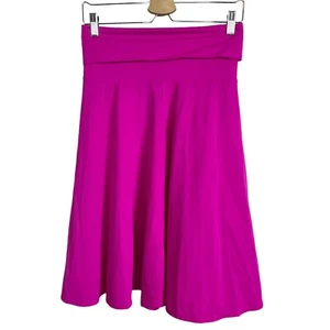 Juicy Couture Pink Fold Down Waist Swing Midi Jersey Skirt Size L - Picture 1 of 5