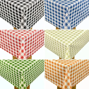 Gingham Small 12mm Check Tablecloth Wipe Clean PVC Vinyl Oilcloth Table Cover - Picture 1 of 24