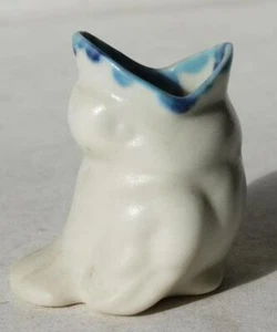 Estatuilla de pájaro boca ancha abierta palillo de dientes cerámica miniatura pintada a mano -- - Imagen 1 de 1