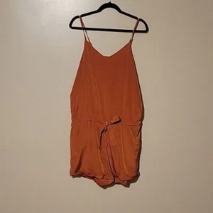 J. Crew Factory Romper Burnt Orange Drawstring Waist Shortalls Womens Large - Bild 1 von 3