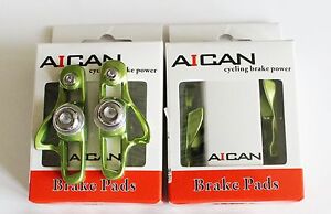 Aican Road bike brake Super Light holder shoes catridge fit Shimano, Green, 2 pc